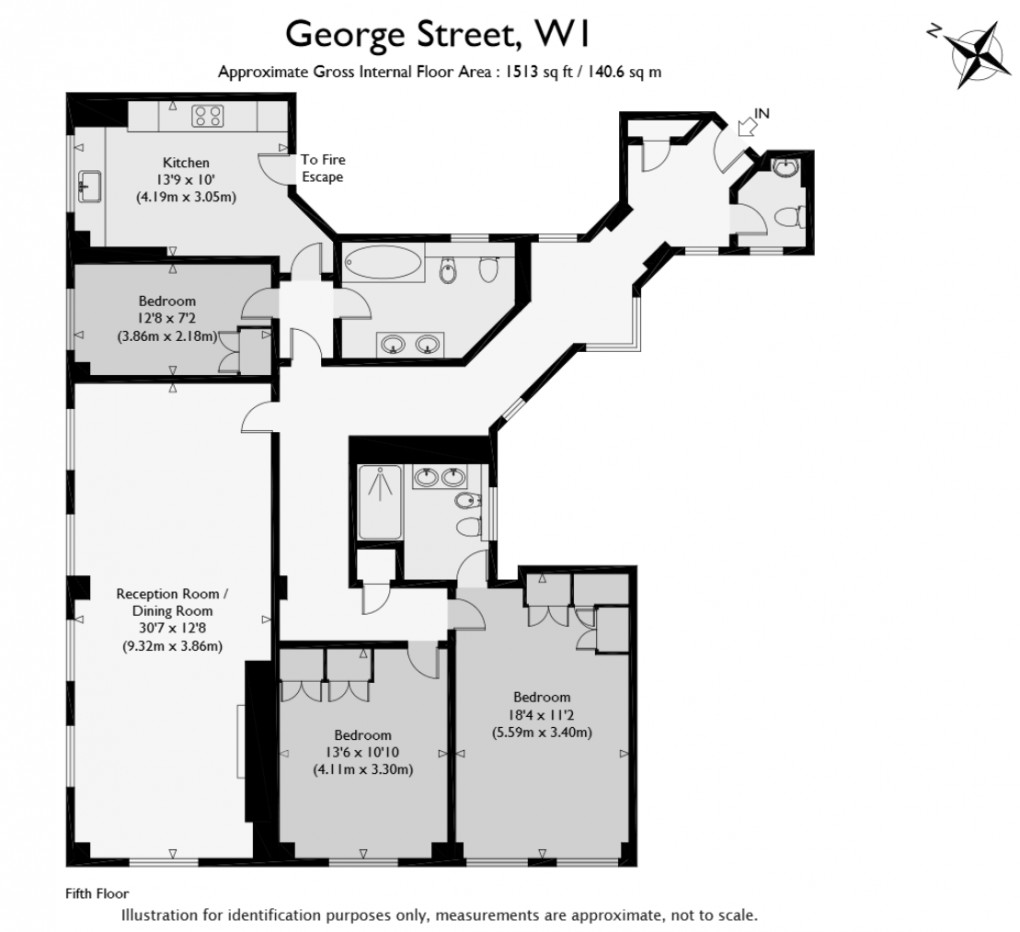 Floorplan for George Street, Marylebone, London