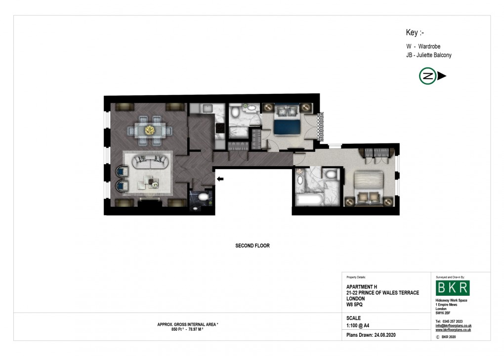 Floorplan for Kensington, London