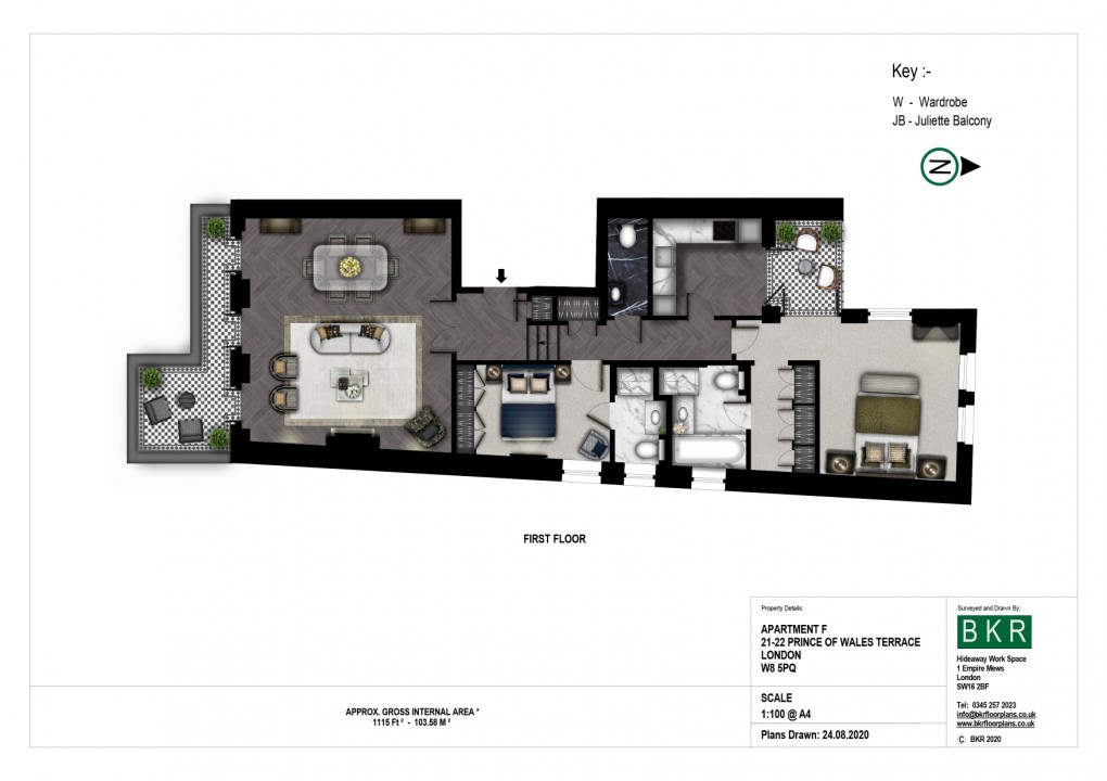 Floorplan for Kensington, London