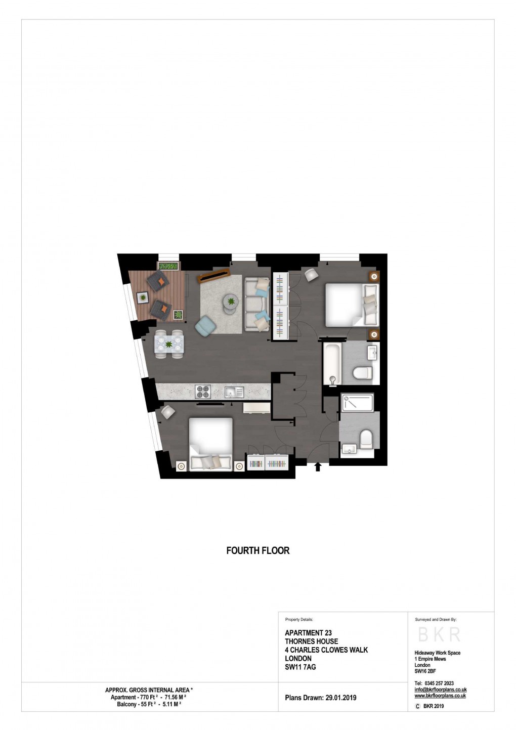 Floorplan for Wandsworth, London