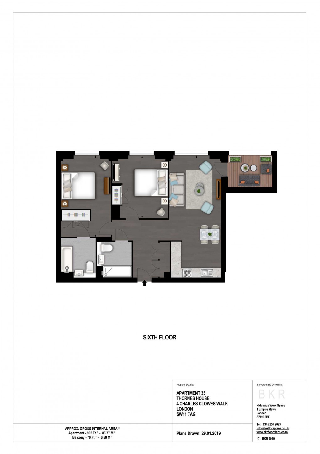 Floorplan for Charles Clowes Walk, London