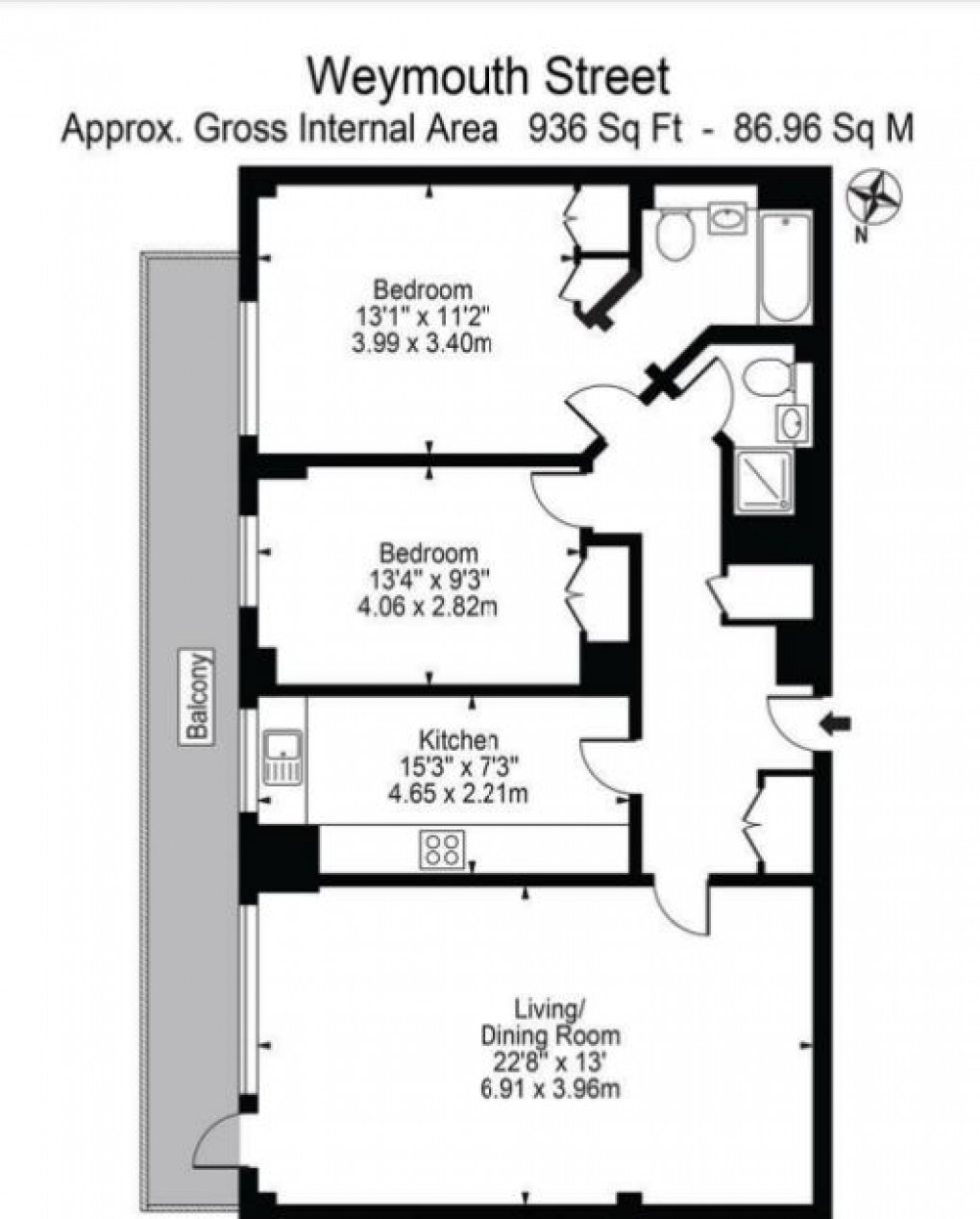 Floorplan for Weymouth Street, London