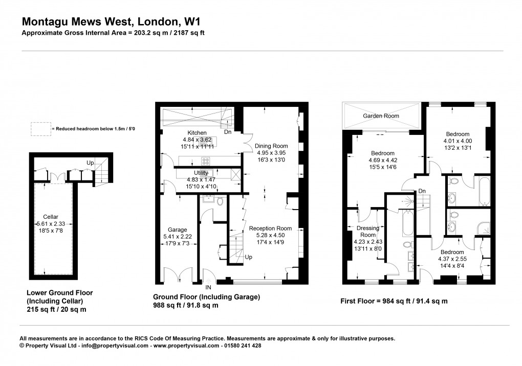 Floorplan for Montagu Mews West, London